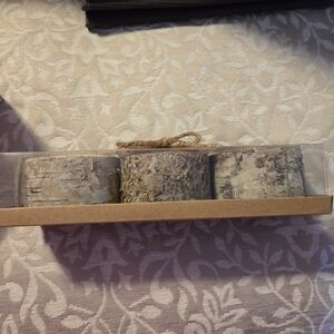 Rustic Birch Bark Candle Pots